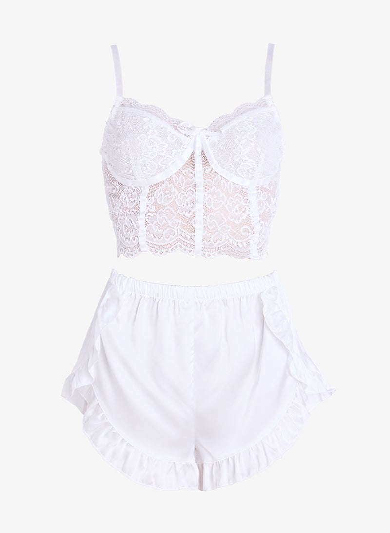 جينجر طقم مشد دانتيل حمالة صدر وشورت قطعتين - Image 1